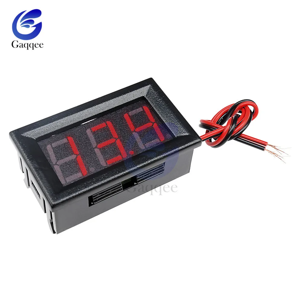 5-30V 0.56 inch Red Двойной СВЕТОДИОДНЫЙ Мини цифровой вольтметр Амперметр постоянного тока 100 в 10 А Панель Ампер Вольт Напряжение измеритель тока 0,5" белый/черный чехол - Цвет: 5-30V 0.56 inch Red