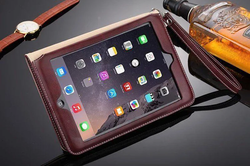 Роскошный кожаный для Apple ipad mini 4 чехол с держателем на руку книжка модель стилуса