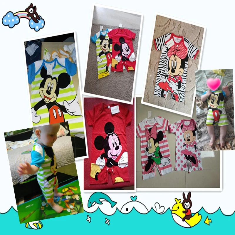 

Disney New Baby Boy Clothes Mickey Infant Short Sleeved Cartoon Romper Girl Newborn Jumpsuit Outfit 2019 Brand Bebe Clothing Set