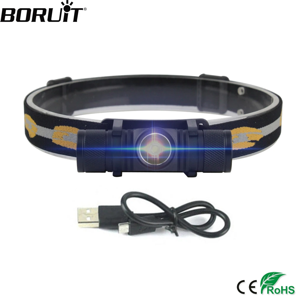 BORUiT D10 XM L2 светодиодный мини налобный фонарь высокой мощности 18650 перезаряжаемый