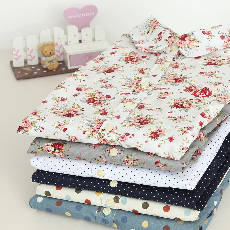 Рубашка в горошек с длинным рукавом английском стиле осенняя хлопковая рубашка