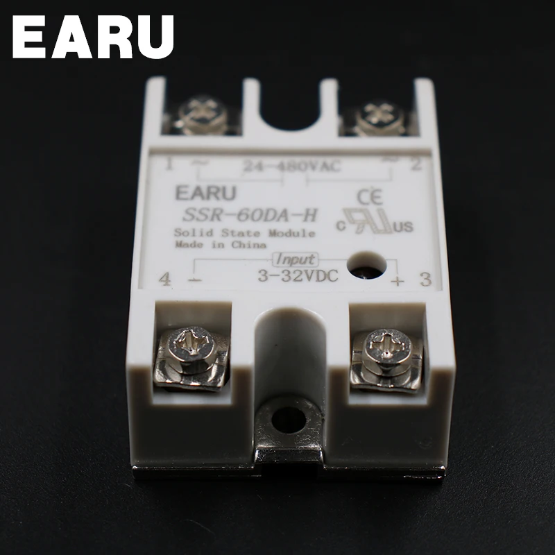Твердотельное реле SSR-60DA-H 60A SSR 60DA-H 3-32V DC TO 90-480V AC твердотельный регулятор