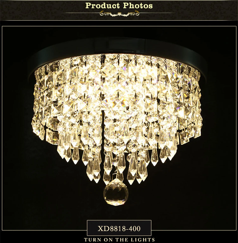 Современные Хрустальные потолочные светильники Светодиодный коридор светодиодный потолочный хрустальные светильники Гостиная AC110V 240 V с украшением в виде кристаллов потолочный светильник