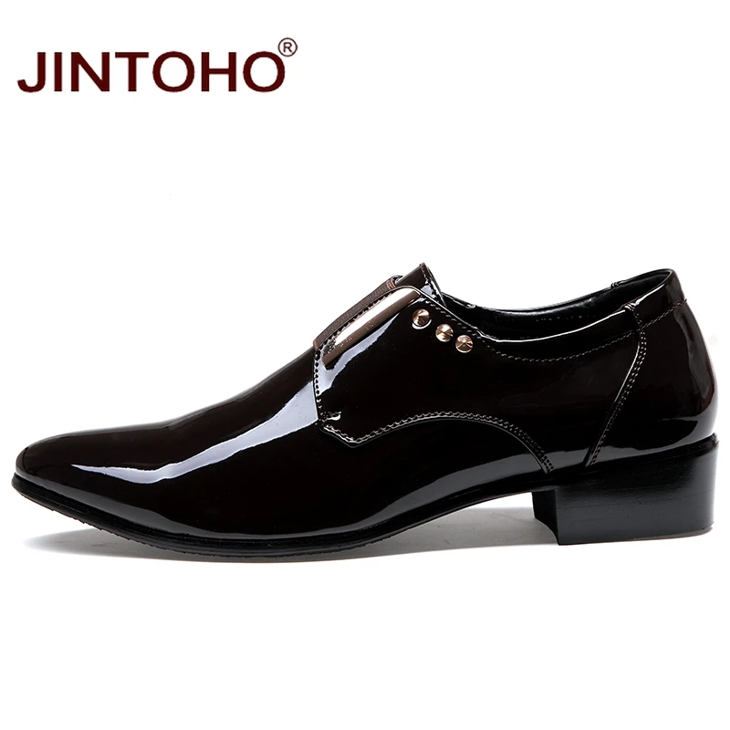 Туфли JINTOHO мужские парадные итальянские кожаные туфли без застежки модные