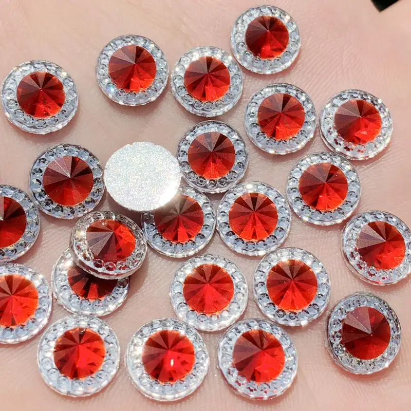 DIY 80 шт. 10 мм красочные круглые плоские камни и кристальная Смола Стразы отделка
