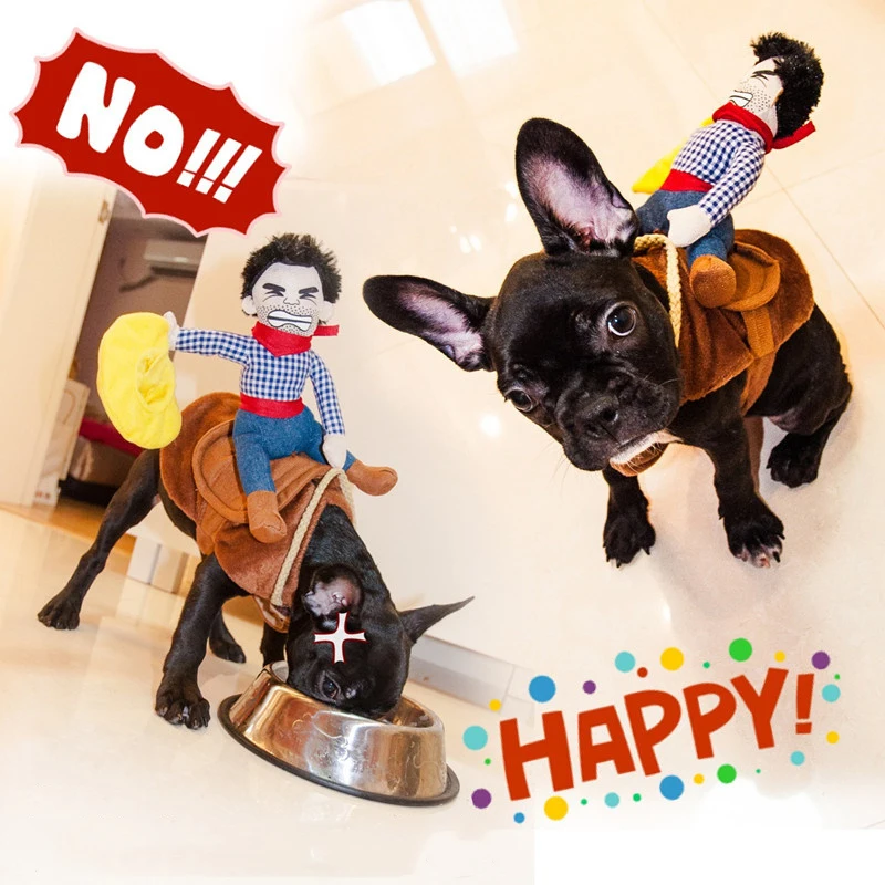 Funny Pet Horse Riding Dog Costume Rider Dressing Up Party Halloween Clothes For Dogs Cats Suitable Small To Large Breeds | Дом и сад