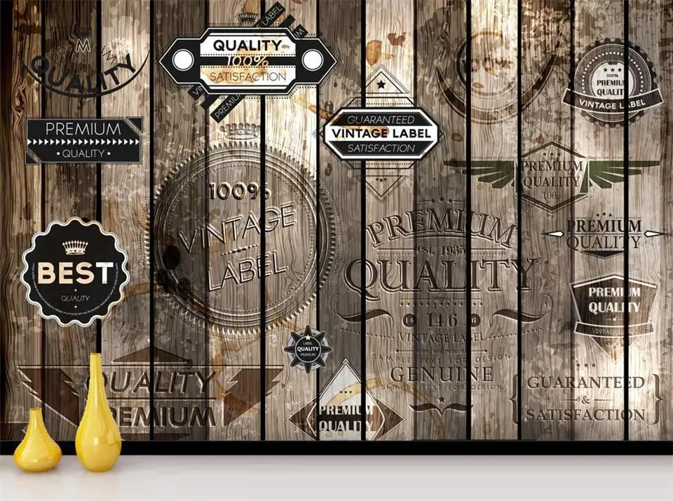 3d обои на заказ фото Нетканая роспись картина ретро деревянный знак с граффити