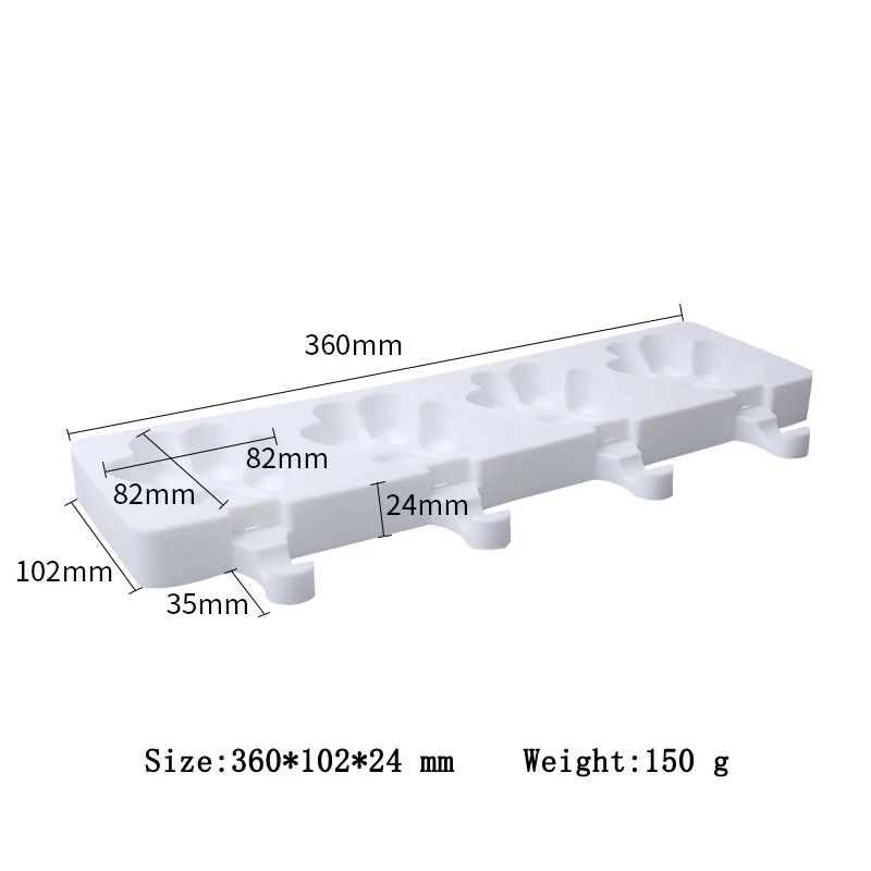 Meibum 4 Cavity Bear Paw Shape Ice Cream Silicone Mold DIY Juice Popsicle Mould Chocolate Dessert Decorating Tray Making Tools