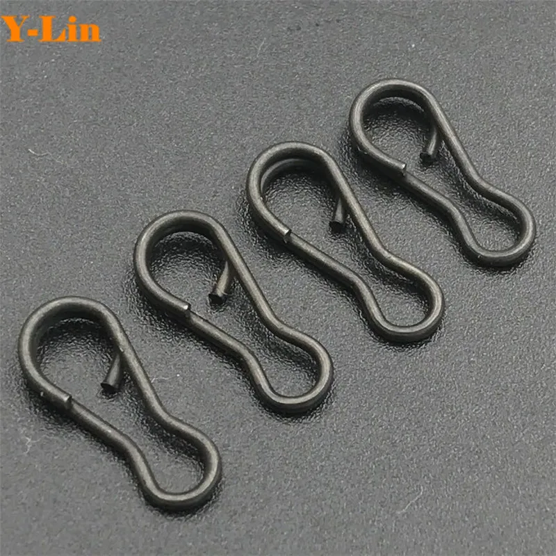 

50pcs Carp Fishing Multi Clips Quick Change Connector Matte Black Easy Link Swivels Snap Terminal Tackle Rolling Swivels