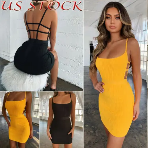

Fashion Women Bandage Bodycon Sleeveless Evening Party Short Mini Dress