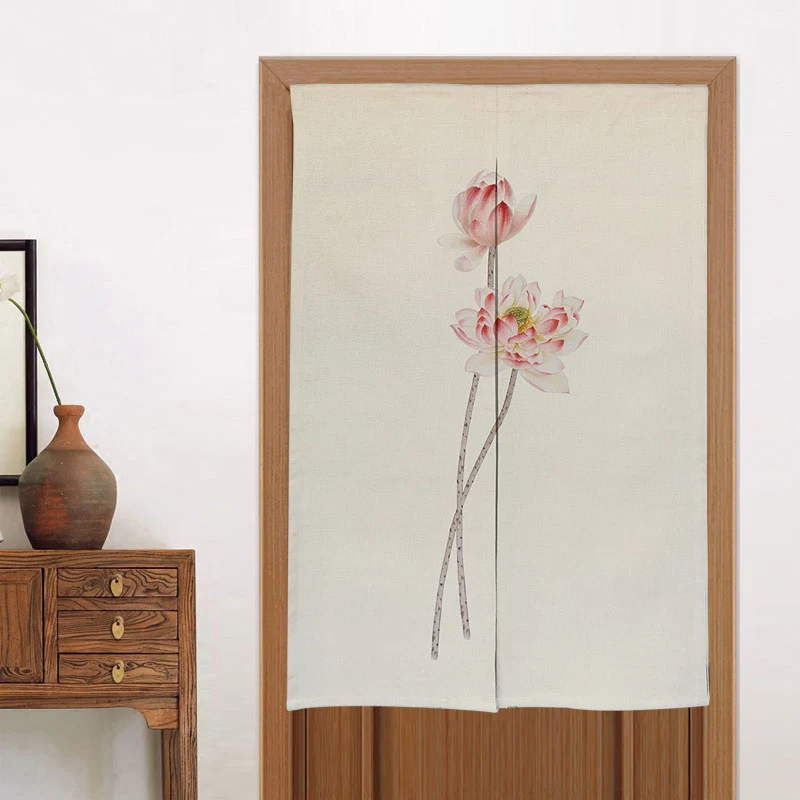 1PCS Ink Painting Chinese Japan Style Door Curtains Decorative Door Curtains Home Decor Kitchen Door Curtains RodPocket HM019#30