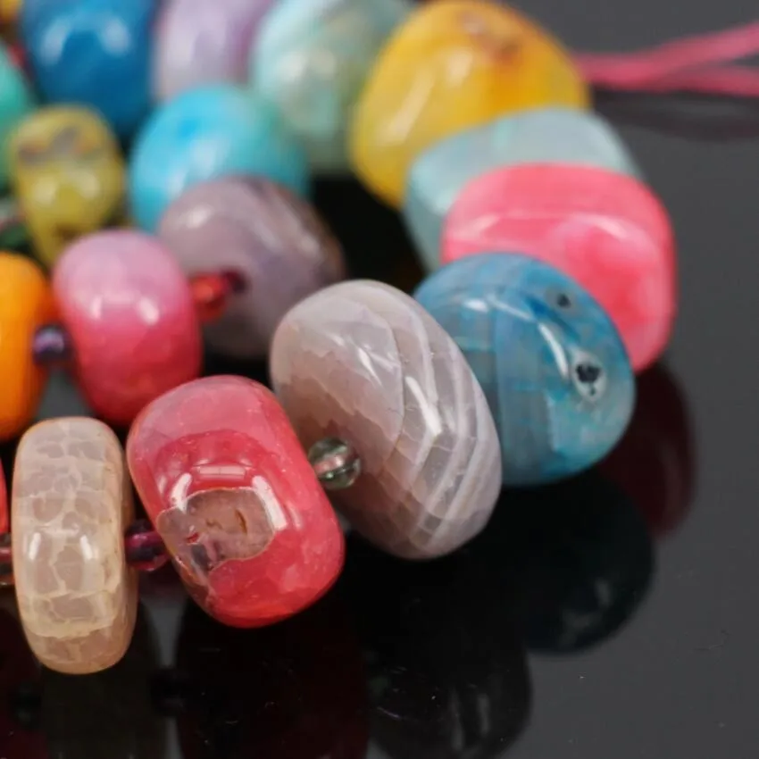 15," /strand Rainbow Dragon AG ATE Freeform Rondelle Beads, Mixtz натуральный Агат Граненый Самородок бусины «счеты» ювелирные изделия ожерелья