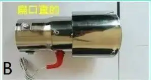 Flat straight mouth Автомобили выхлопной трубы светодио дный огненный хвост горло мотоцикл глушитель выхлопной трубы Нержавеющая сталь глушитель, моделирования огонь - Цвет: Flat straight mouth