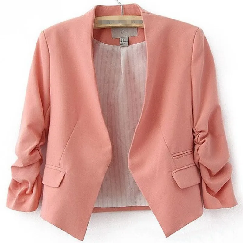 Новые весенне-осенние Для женщин блейзер и Куртки Осень Bodycon дамы пиджак офис