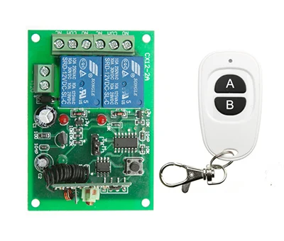 

Universal Wireless Remote Control Switch DC 12V 24V 2CH 2 CH Relay Receiver Module RF Remote Transmitter Garage Doors/shutters