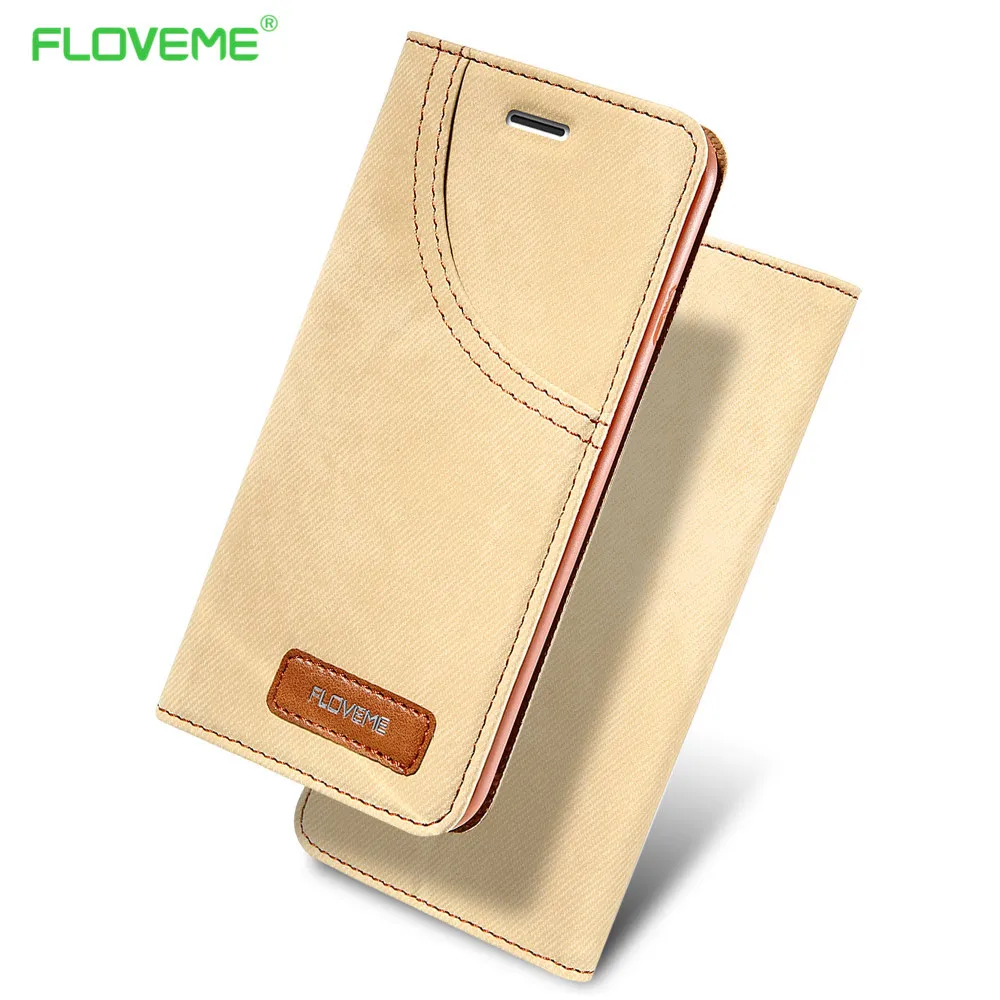 Оригинальный кожаный чехол FLOVEME для Apple iPhone 7 7Plus Iphone 6S 6Plus флип с отделениями карт
