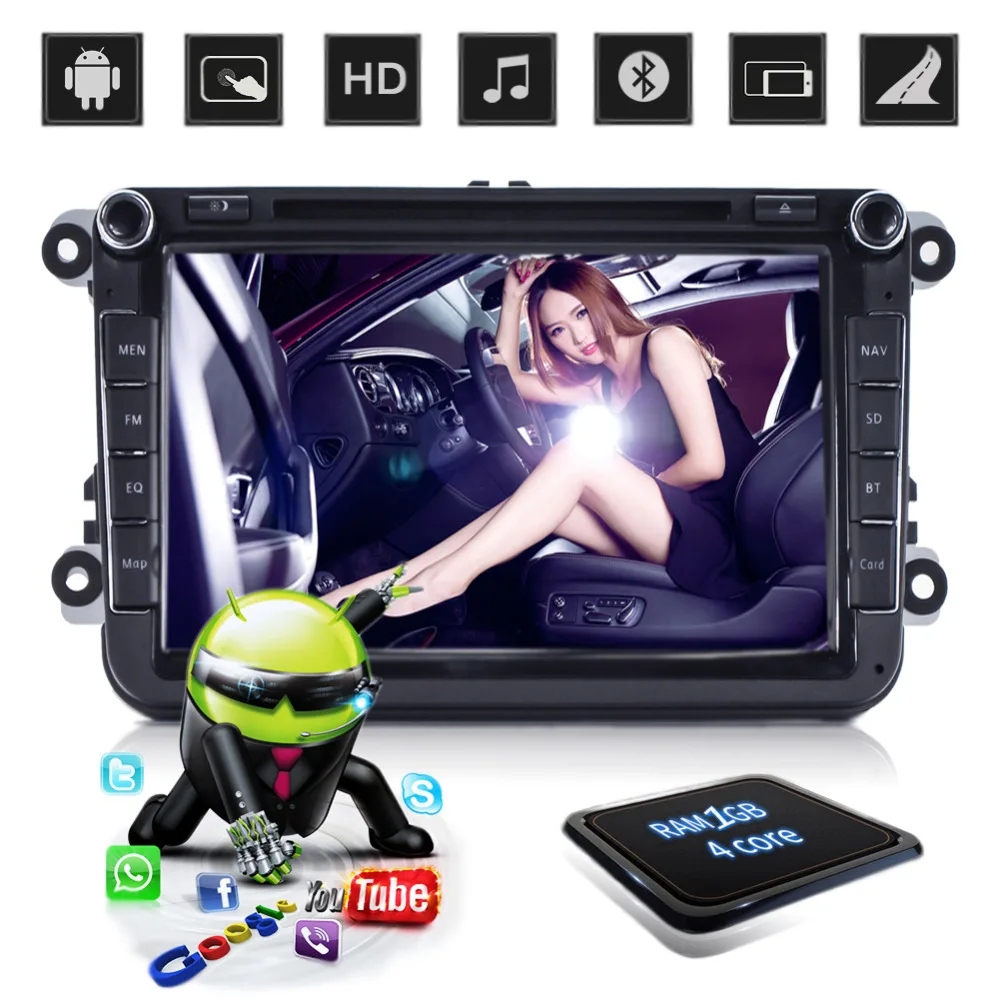 Автомобильный dvd-плеер стерео радио Android 7 1 Bluetooth 8 &quotсенсорный экран 2 Din 64 бит