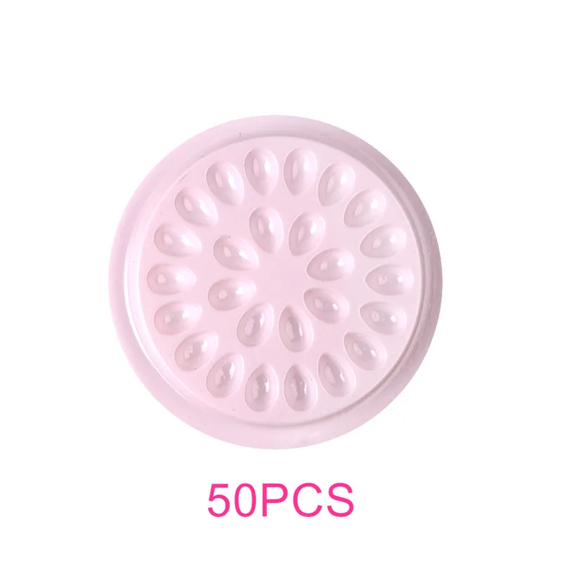 Pink Holder -50pcs Одноразовый прозрачный и розовый клей-держатель в форме цветка для ресниц, удобная прочная прокладка, поддон для наращивания ресниц, инструмент для макияжа - Цвет: Pink Holder -50pcs