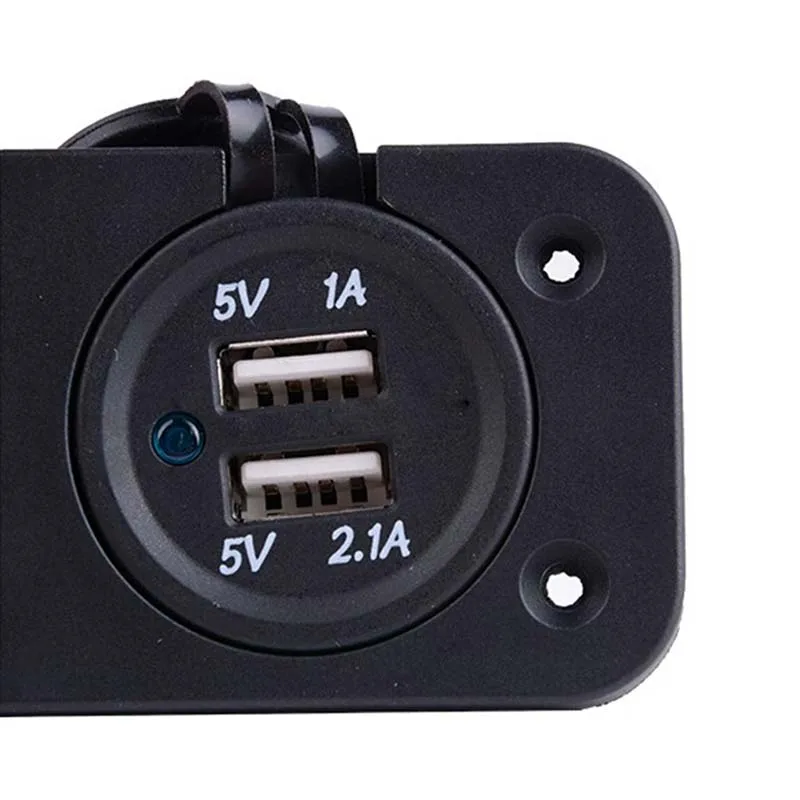 USB разъем сплиттер двойной автомобиль электронная сигарета зажигалка USB 12 В 2.1A 1A зарядное устройство мотоцикл USB выход адаптера питания штекер