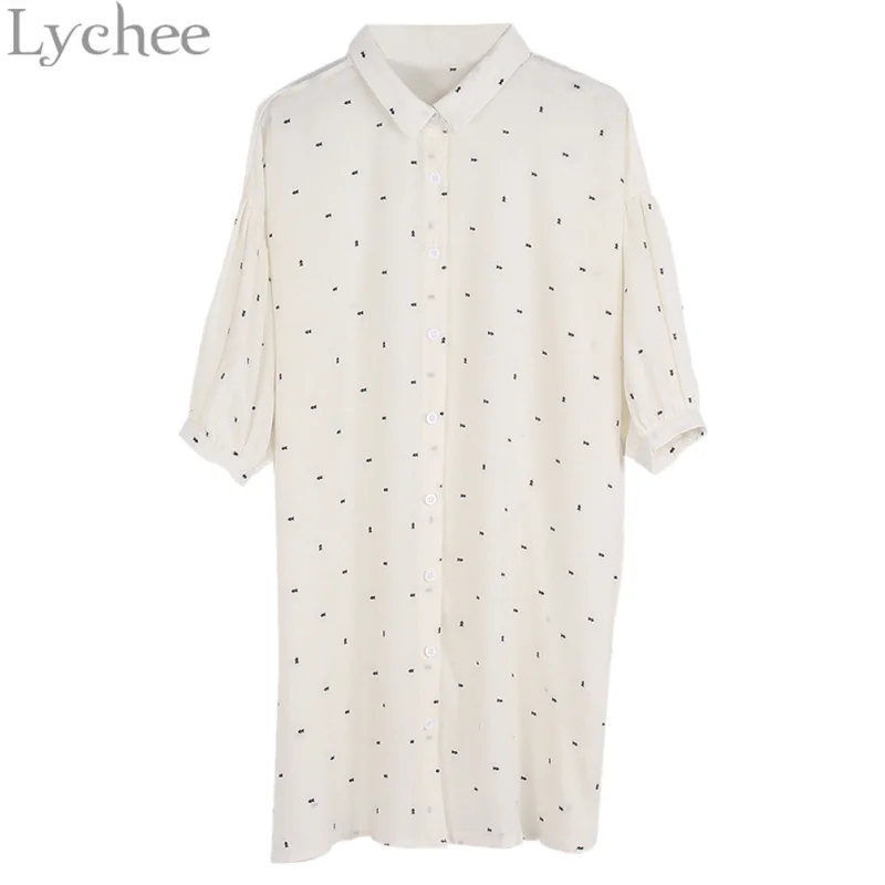 Женское шифоновое мини-платье Lychee винтажное повседневное Свободное платье с