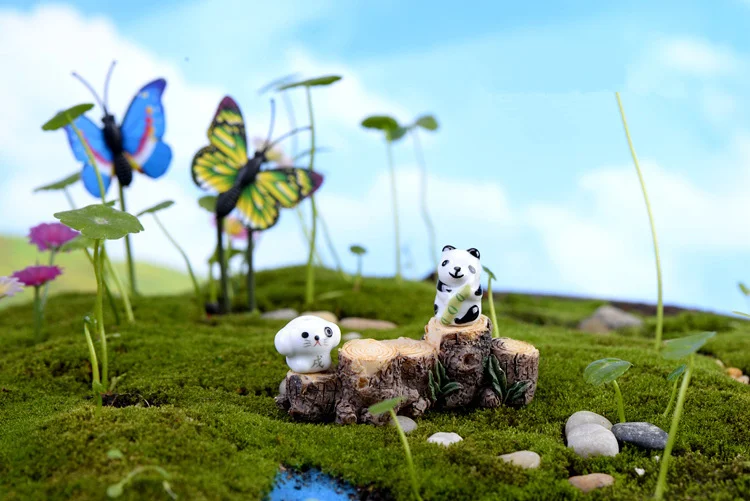 1 шт. ремесленные изделия украшения миниатюрюра разноцветное дерево пень феи