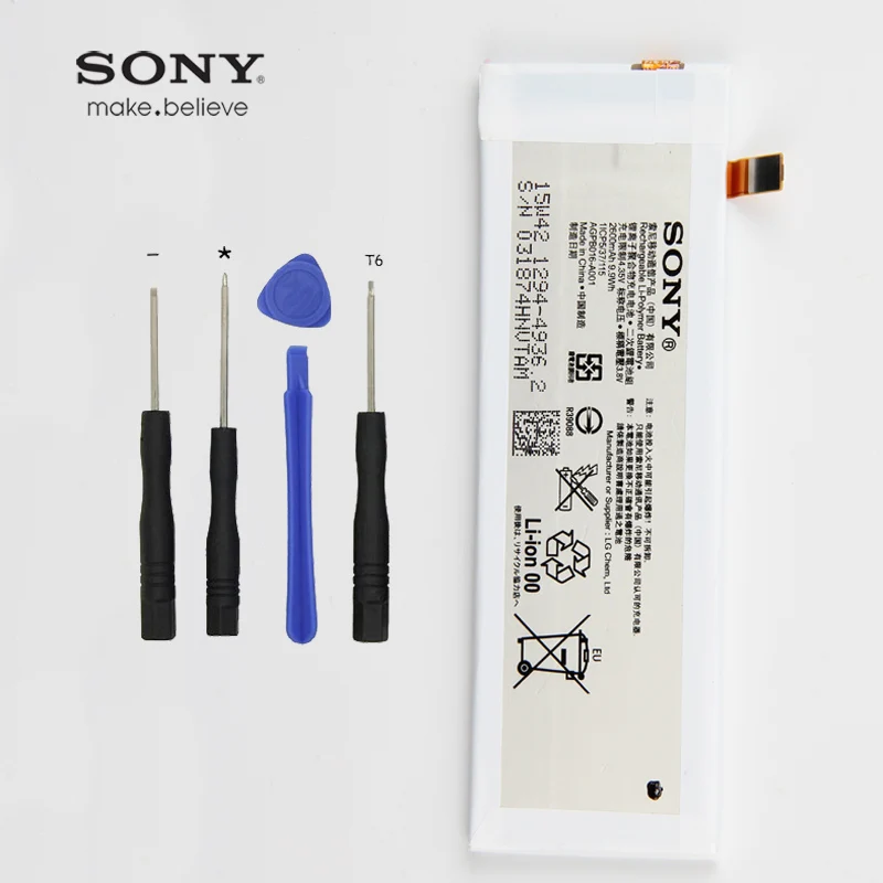 Оригинальная Аккумуляторная батарея Sony 2600 мАч для Xperia M5 E5633 5663 5606|battery for|battery for