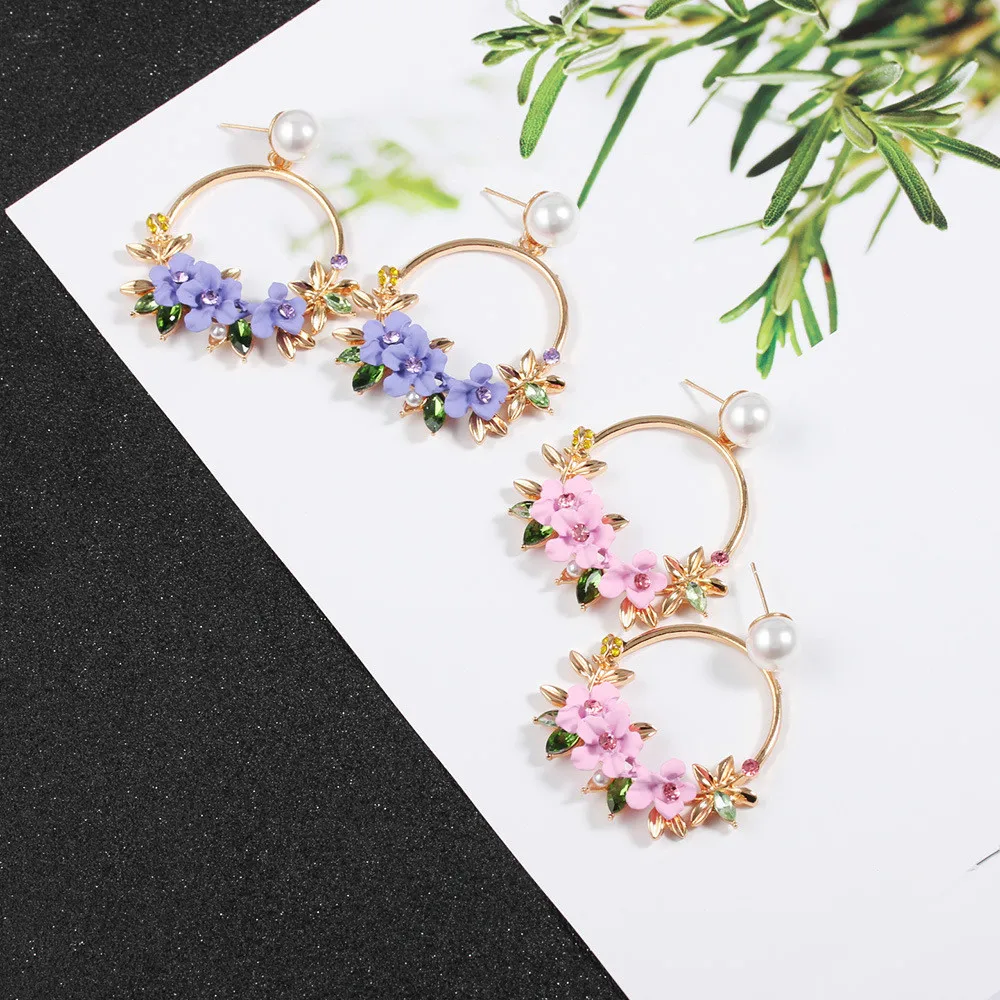 Серьги для женщин 2020 элегантное платье с цветочным узором Сезон Зима Модная