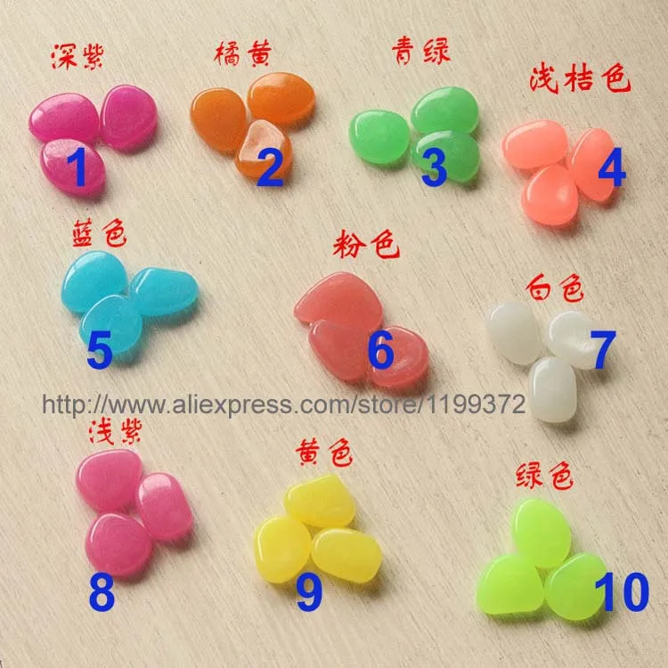 1200 Pieces Glow In The Dark Stones Pebbles Rock for Fish Tank Aquarium Garden Multi Color Fluorescence Luminous Freeship | Дом и сад