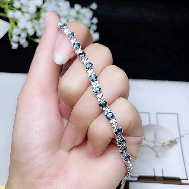 CoLife Jewelry Sterling Silver Sapphire Bracelet for Office Woman Natural Gemstone 925 | Украшения и аксессуары