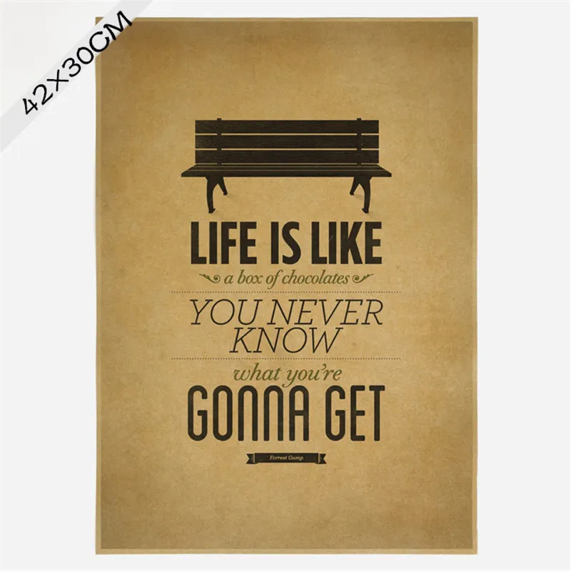 Постер в винтажном классическом стиле жизнь похожа на коробку шоколада картина
