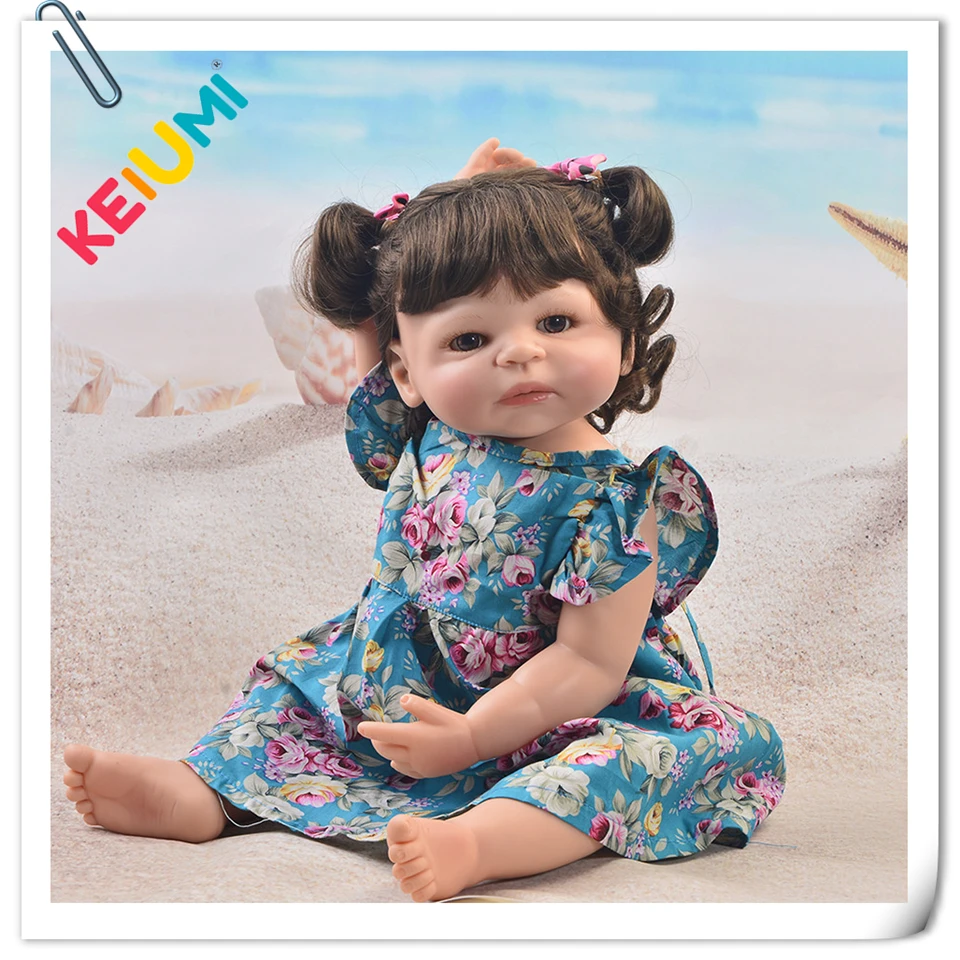 KEIUMI 22 дюймов Reborn Baby Doll Игрушки для девочек Реалистичные Полный винил силиконовая