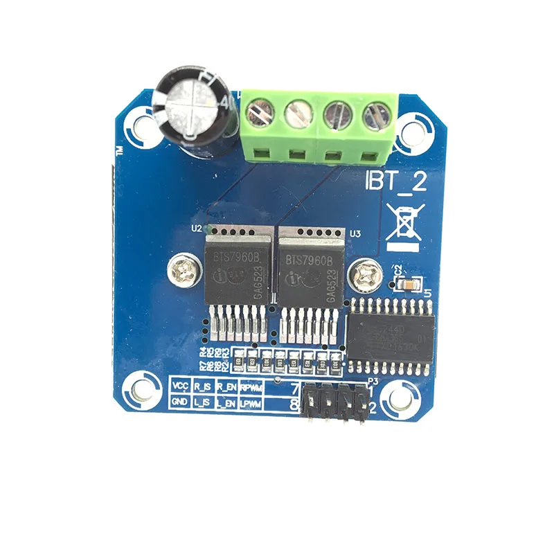 Двойной BTS7960 BTS7960B DC 43A Драйвер шагового двигателя Модуль 6 V 27 h мост PWM модуль