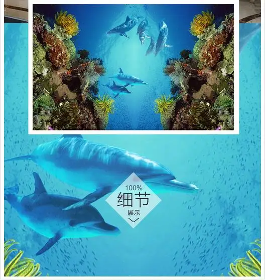 Пользовательские фото обои 3d потолочные Настенные Коралловое море мир мечта