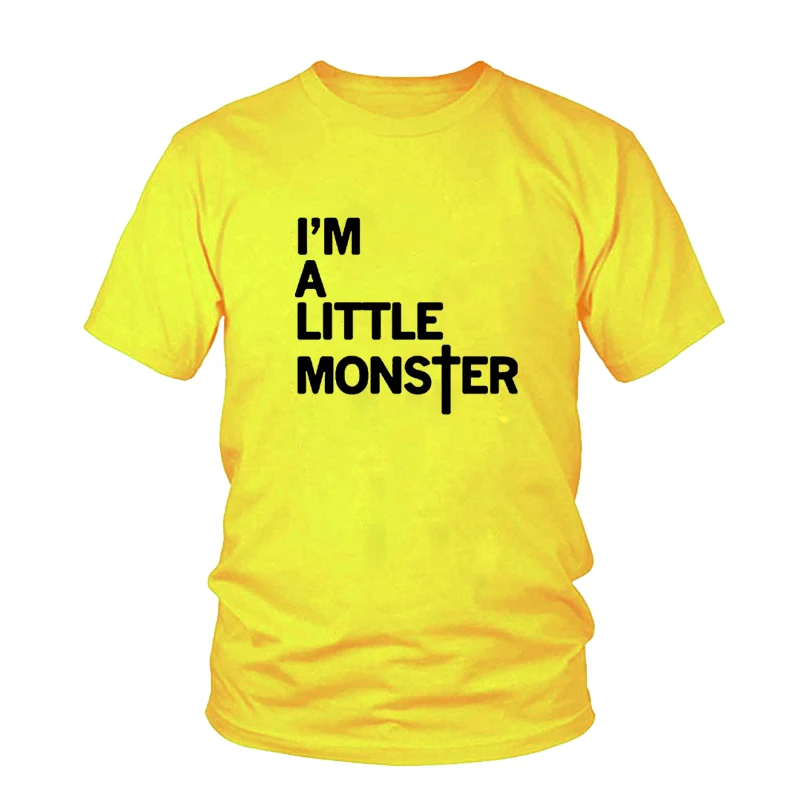Футболка женская в стиле Харадзюку с надписью I A Little Monster Повседневный хлопковый