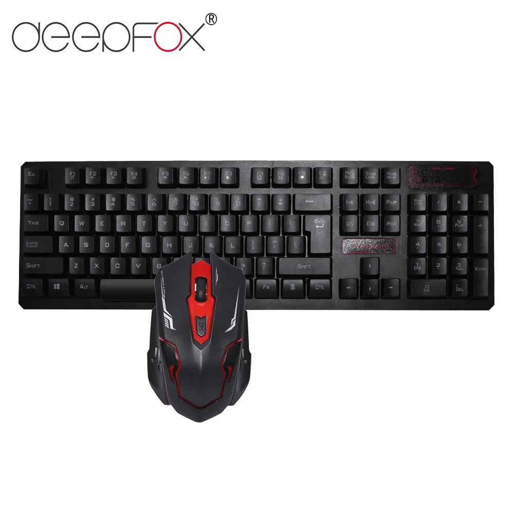 DeepFox Прямая поставка 2 4 ГГц беспроводной мультимедиа Игровая клавиатура мышь