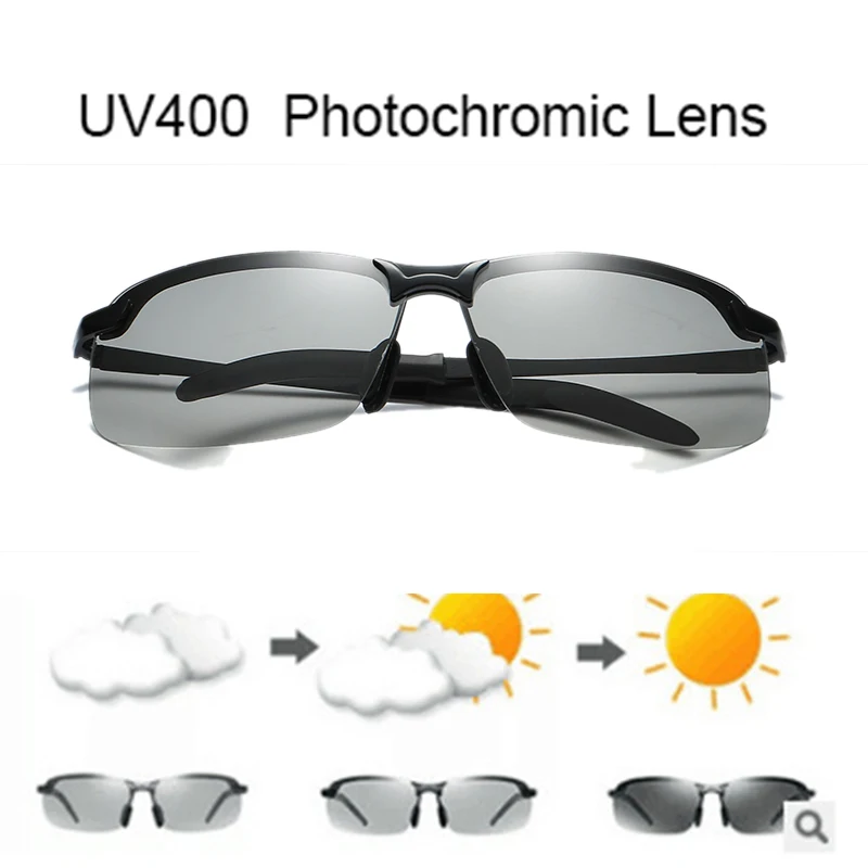 Мужские фотохромные очки RBEWTP поляризационные для ночного вождения UV400 2019 |