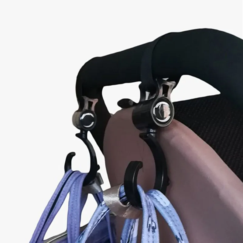 

2pcs Baby Hanger Baby Bag Stroller Hooks Pram Rotate 360 Degree Cart Hook Accessories