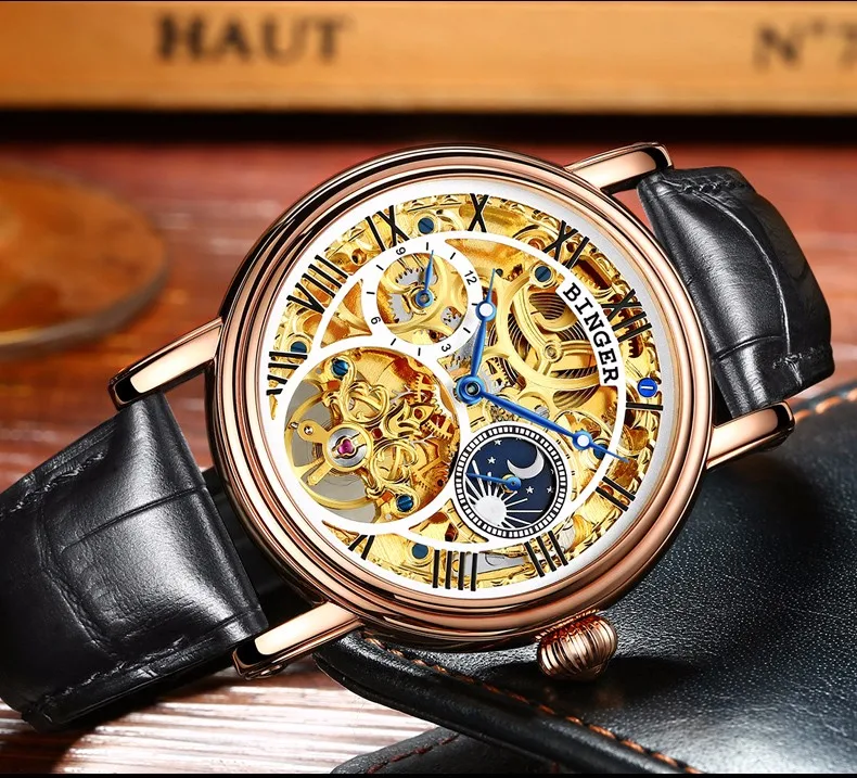 Скелет Мужские часы лучший бренд класса люкс Tourbillon Автоматические Мужские механические часы бизнес кожа водонепроницаемые часы Relogio
