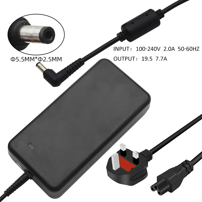 150W 19,5 V 7.7A 5,5*2,5 мм адаптер переменного тока питания для ноутбука Мощность Зарядное устройство для ASUS G72G G73Y G53S G53SW G53SX FX504GM-AB71-CA GL703GE-DB71-CA