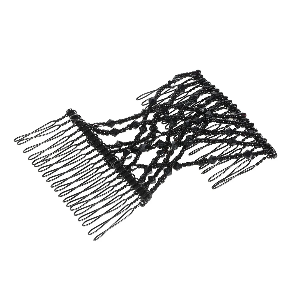 2 шт./компл. стеклянные бусины эластичный двойной гребень для волос клип DIY