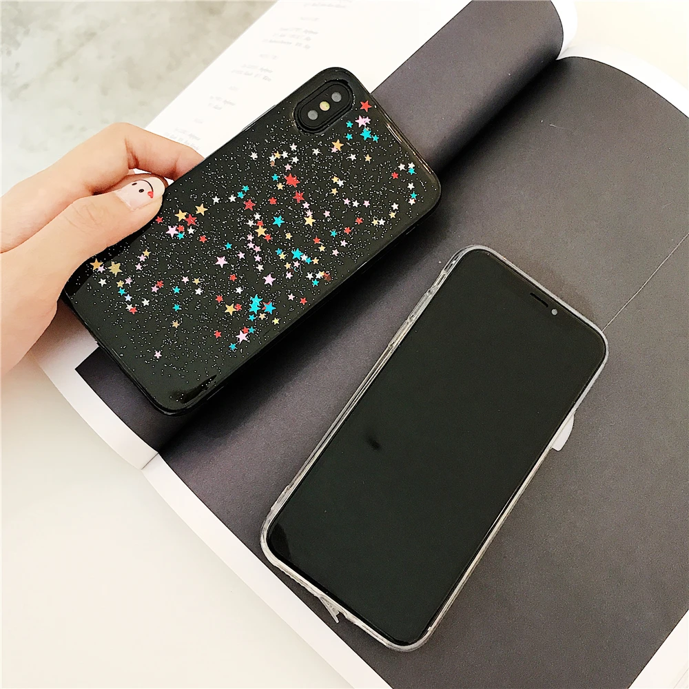 Luxury Glitter Bling Soft Case For iPhone X XR XS MAX Star Clear Cover Shining Sequin Phone Cases iphone 6 6S 7 8 Plus Coque |