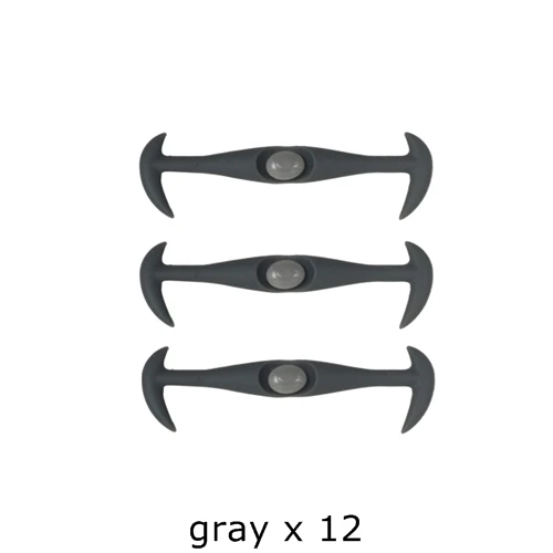 gray shoelaces 12 шт./лот, креативная Мужская и женская спортивная обувь для бега, аксессуары, шнурки без галстука, эластичные силиконовые шнурки для обуви V037 - Цвет: gray shoelaces