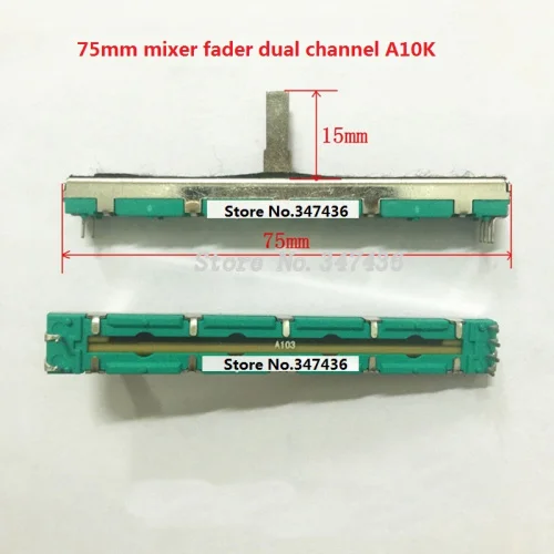 75 мм миксер fader A10K двухканальный A103 15 ручка прямое скольжение