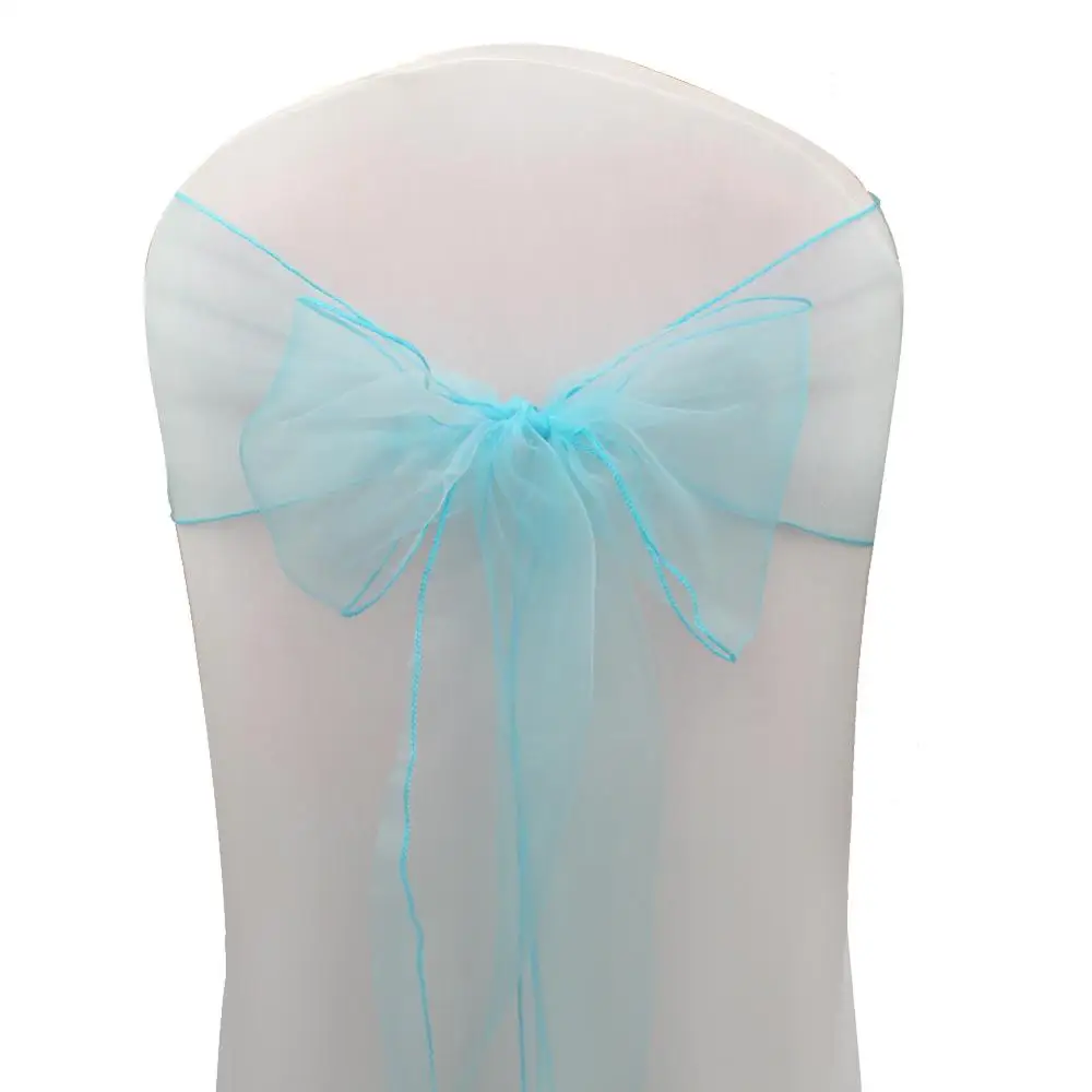 Aqua Blue OurWarm ленты для свадебных стульев 18 см X 275 см органза стул пояса для свадебной вечеринки банкета украшения для стульев домашний текстиль - Цвет: Aqua Blue