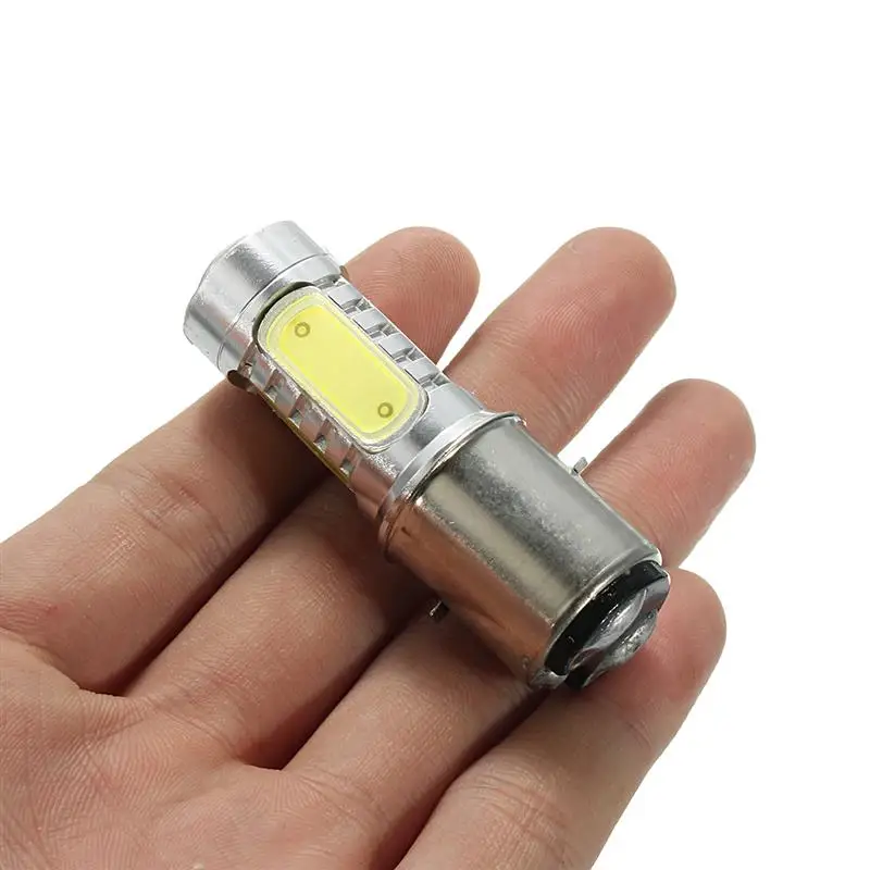 Мотоциклетная фара BA20D H16 4 COB Светодиодный белый лампочка для мотоцикл велосипед мопед Скутер ATV противотуманных фар