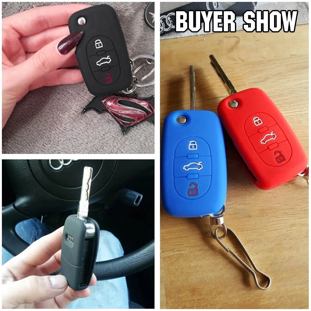 3 кнопки силиконовый автомобильный старый чехол для брелка с ключом Подходит Audi A2