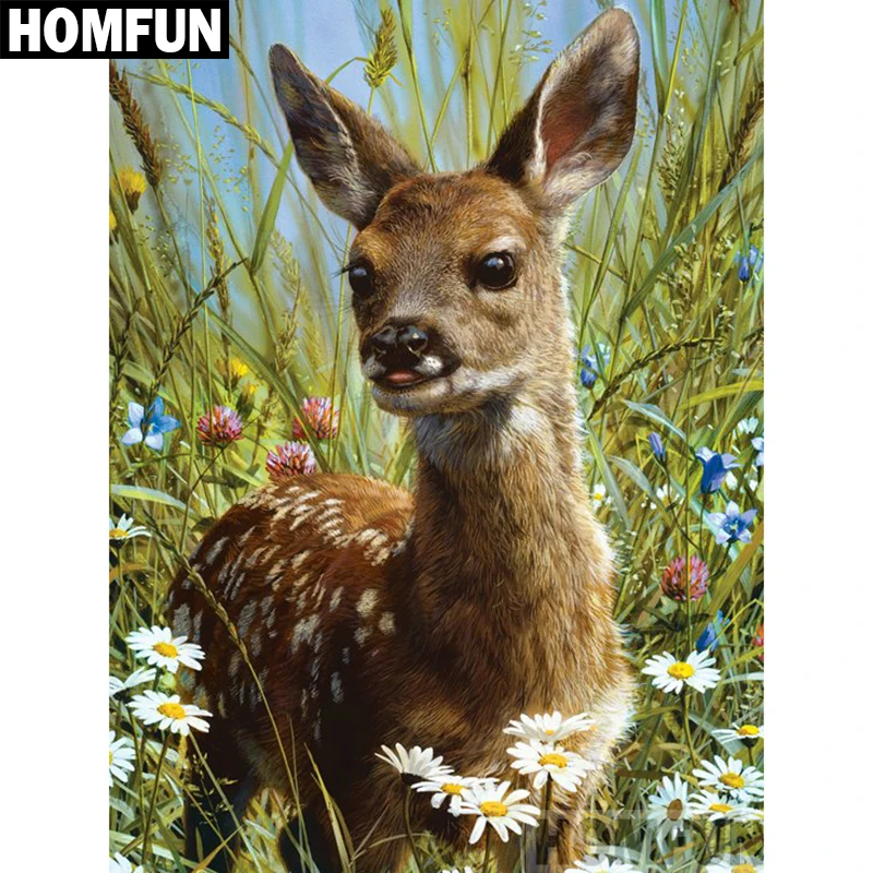 Фото Алмазная живопись HOMFUN A00279 животное олень картина с полными
