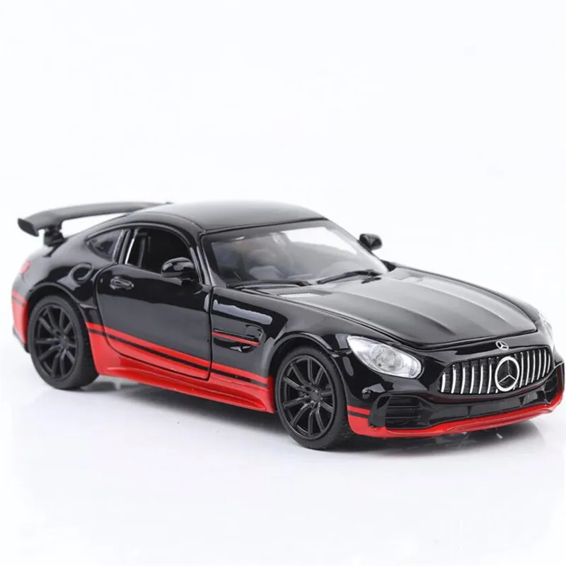 red and black 1:32 игрушечный автомобиль BENZ GTR AMG металлическая игрушка сплав супер автомобиль Diecasts& игрушечный Транспорт модель автомобиля Миниатюрная модель автомобиля игрушка для детей - Цвет: red and black