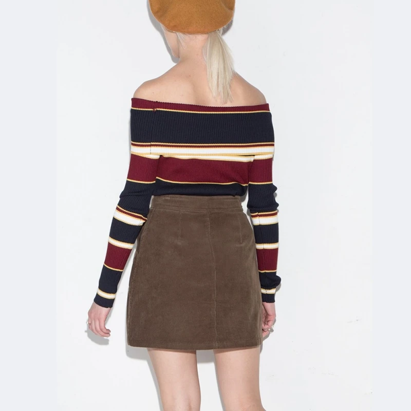 Galcaur 2017 вязаный с открытыми плечами пуловер свитер для женщин Большие размеры
