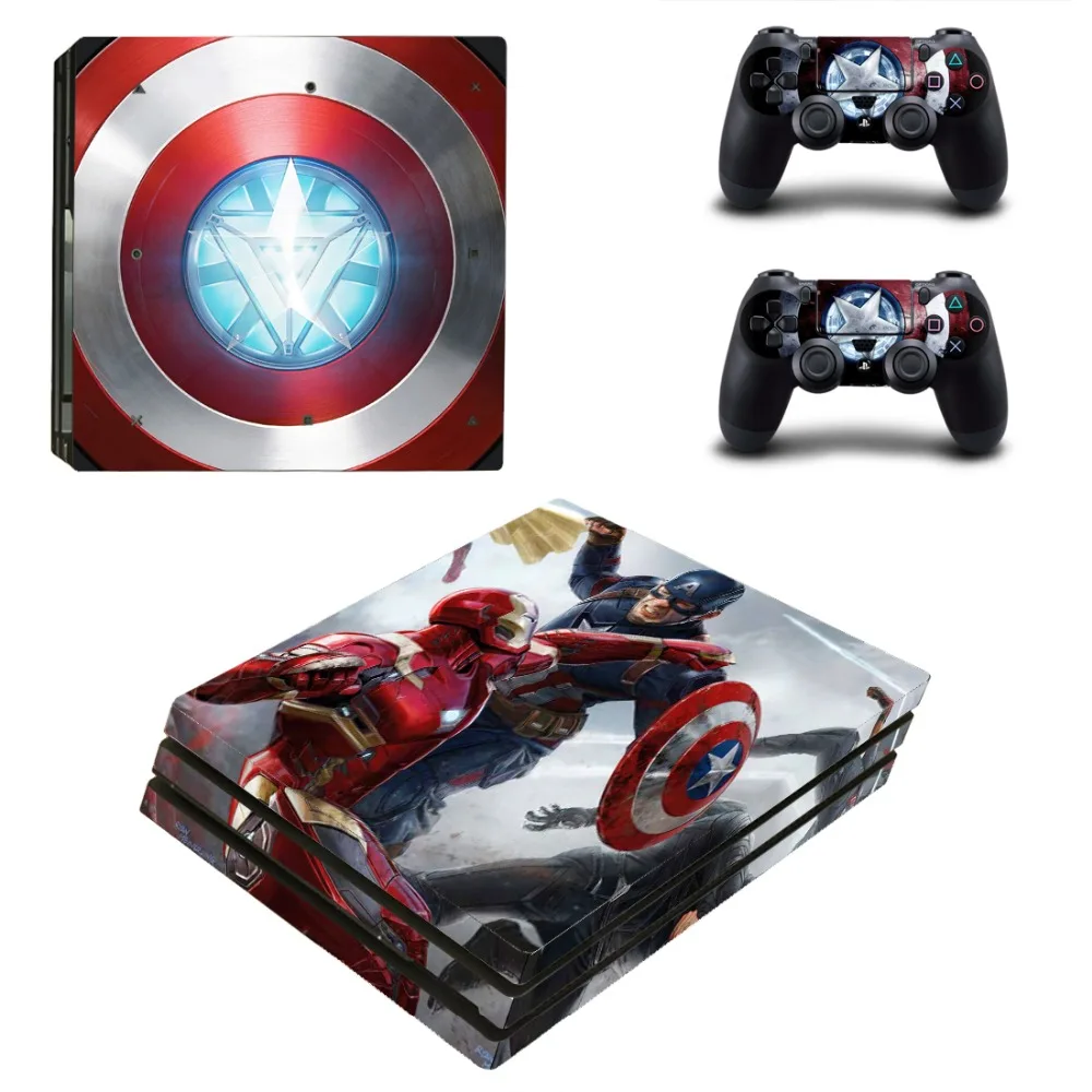 Наклейка на кожу Marvel Captain America PS4 Pro Виниловая наклейка для консоли Sony Playstation 4 и 2
